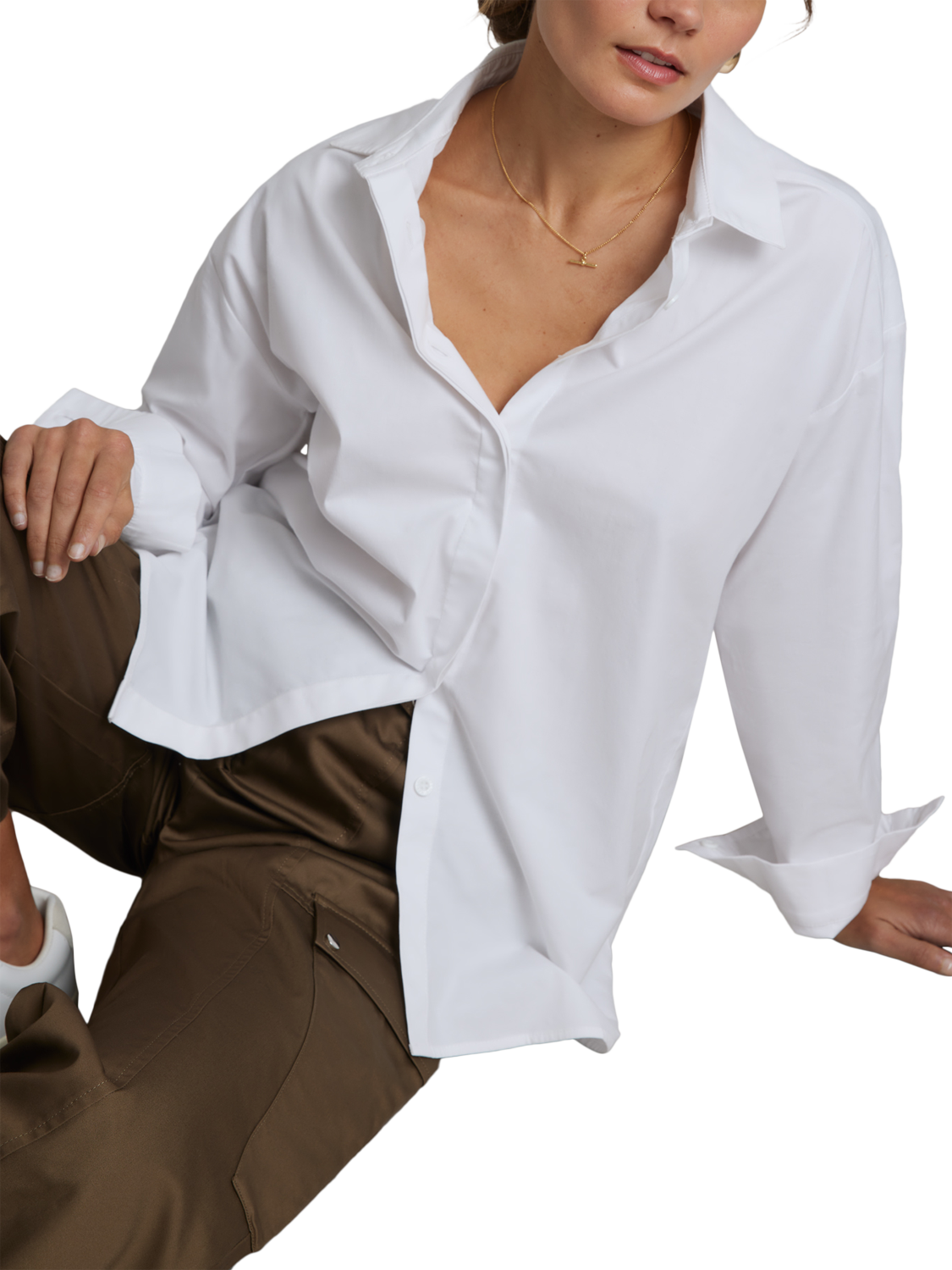 Product image 2 of 7, which shows Hay Life Unisex Box Fit Shirt, White, XS