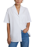 Hay Life Unisex Revere Collar Box Shirt, White