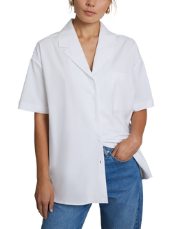 Hay Life Unisex Revere Collar Box Shirt, White - view 2, 