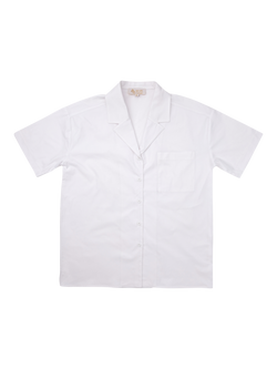Hay Life Unisex Revere Collar Box Shirt, White, 