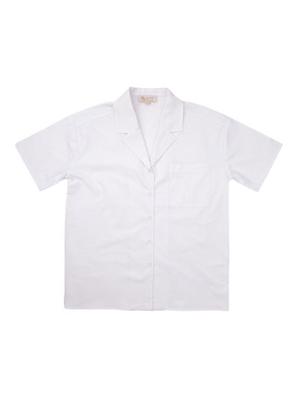 Hay Life Unisex Revere Collar Box Shirt, White, 
