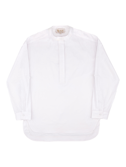 Hay Life Unisex Grandad Collar Tunic Shirt, White, 