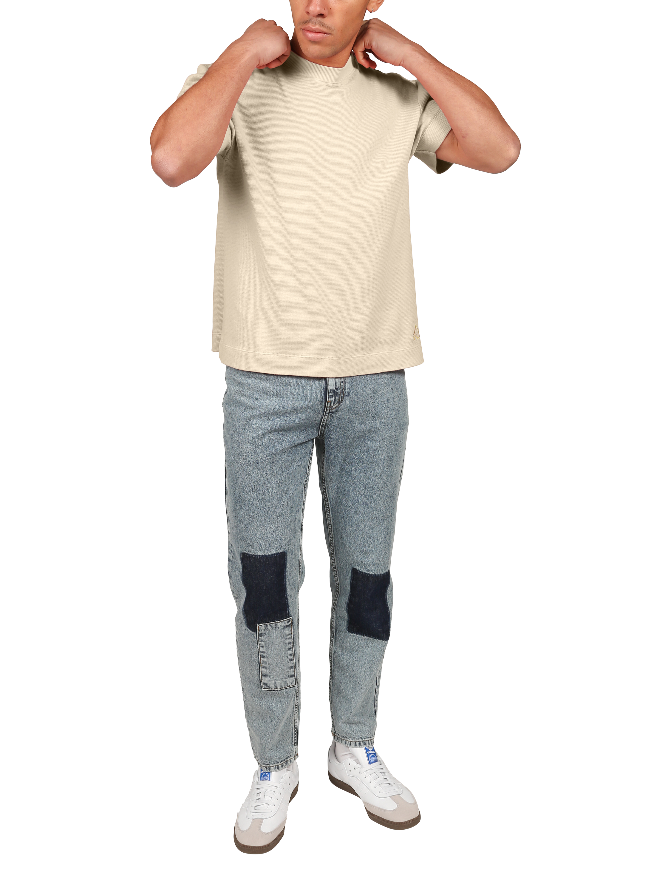 Product image 2 of 8, which shows Hay Life Unisex Boxy Waffle T-Shirt, Off White, XS