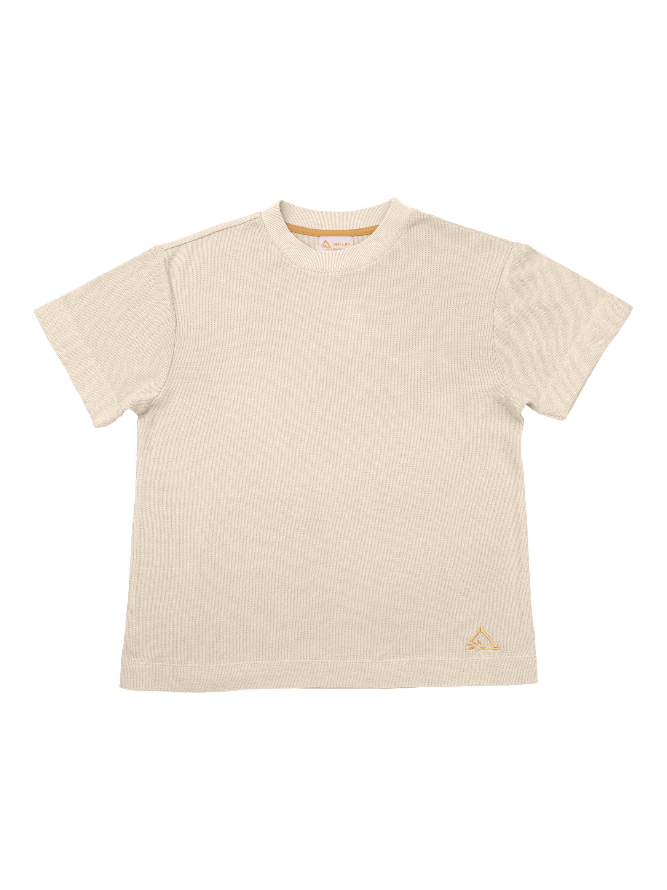 Product image 8 of 8, which shows Hay Life Unisex Boxy Waffle T-Shirt, Off White, XS