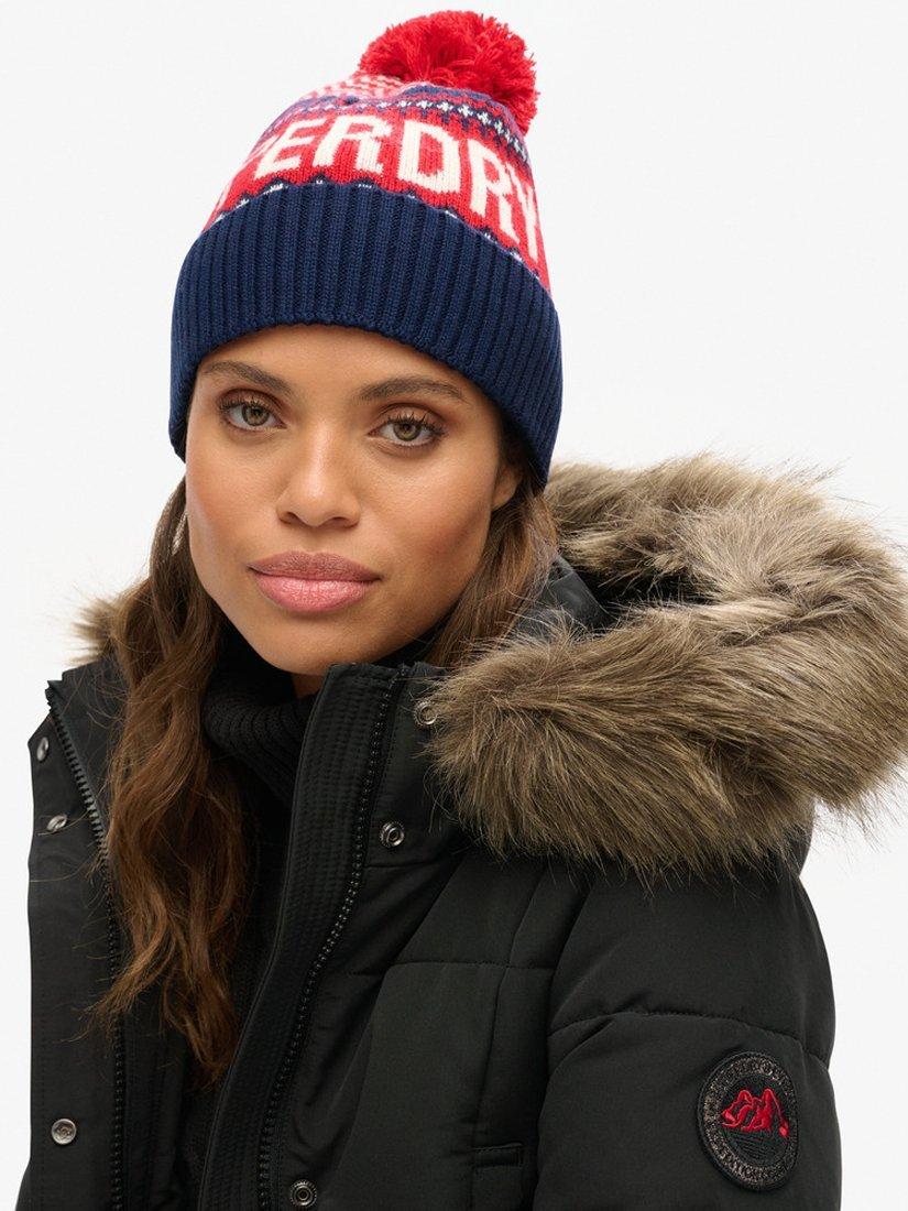 Product image 2 of 4, which shows Superdry Fais Isle Bobble Hat, Rich Navy