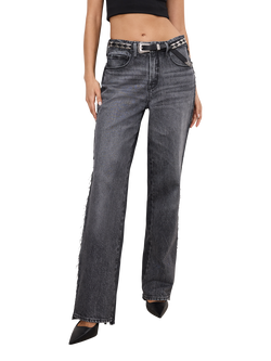 Good American Good '90s Relaxed Wide Leg Jeans, Black, Black