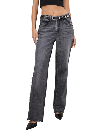 Good American Good '90s Relaxed Wide Leg Jeans, Black, Black
