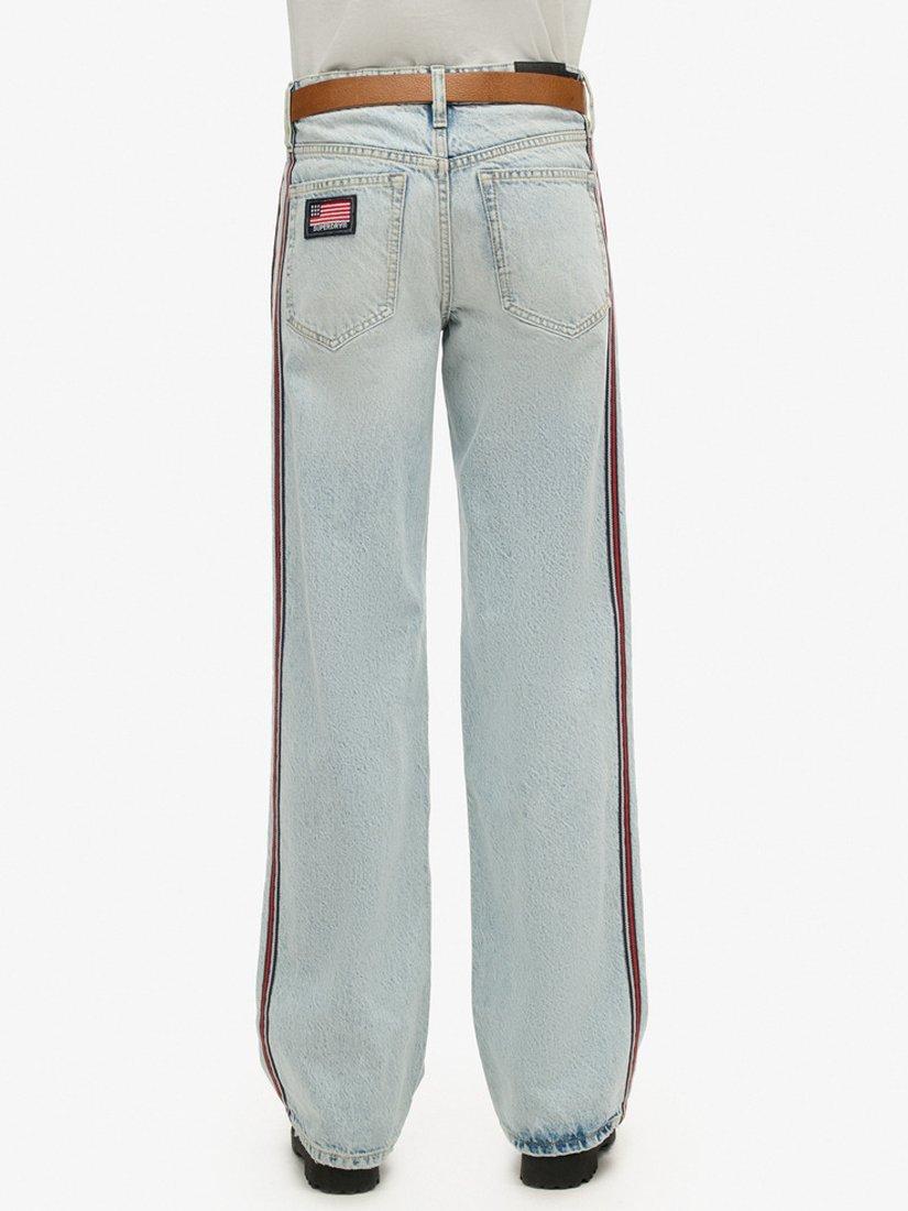Product image 6 of 7, which shows Superdry Mid Rise Wide Leg Double Tape Jeans, Spring Vintage, W26/L30