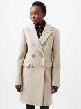 French Connection Adele Felt Wool Blend Coat, Beige