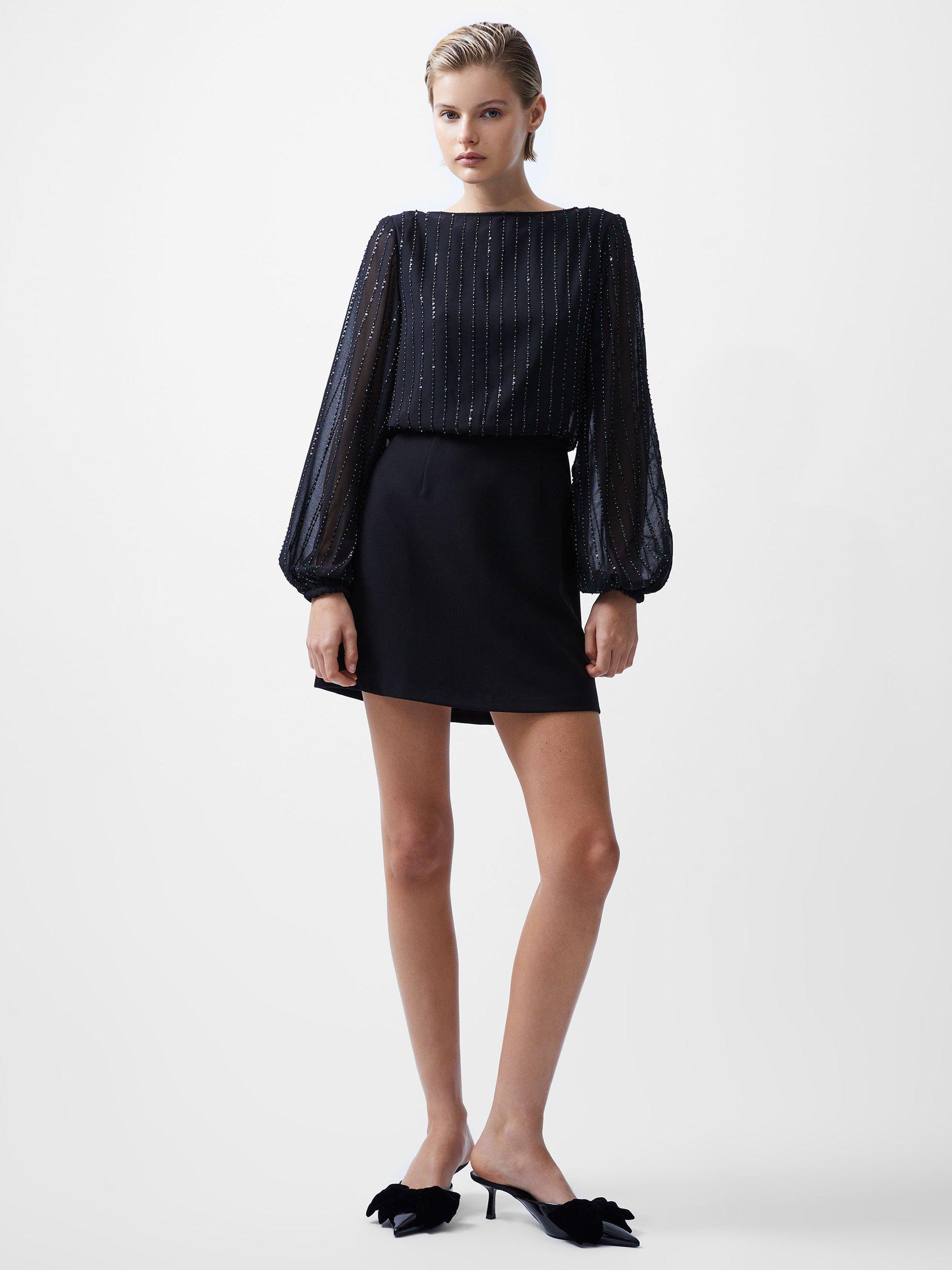 French Connection Effy Sequin Dress, Blackout/Multi