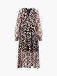 French Connection Leopard Georgette Dress, Multi