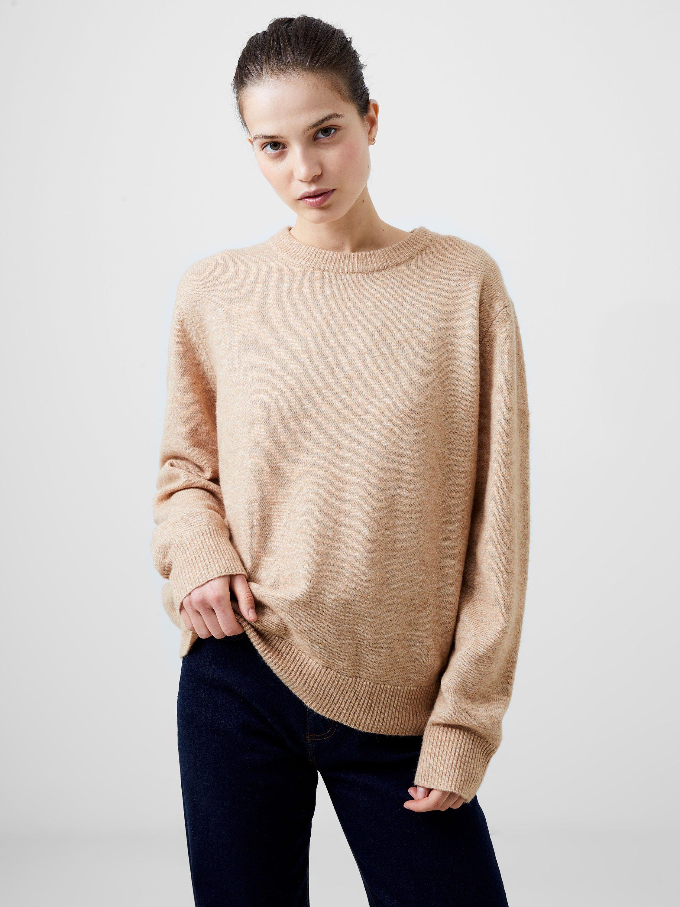 Beige crew neck jumper online