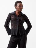 French Connection Asura Lace Shirt, Blackout