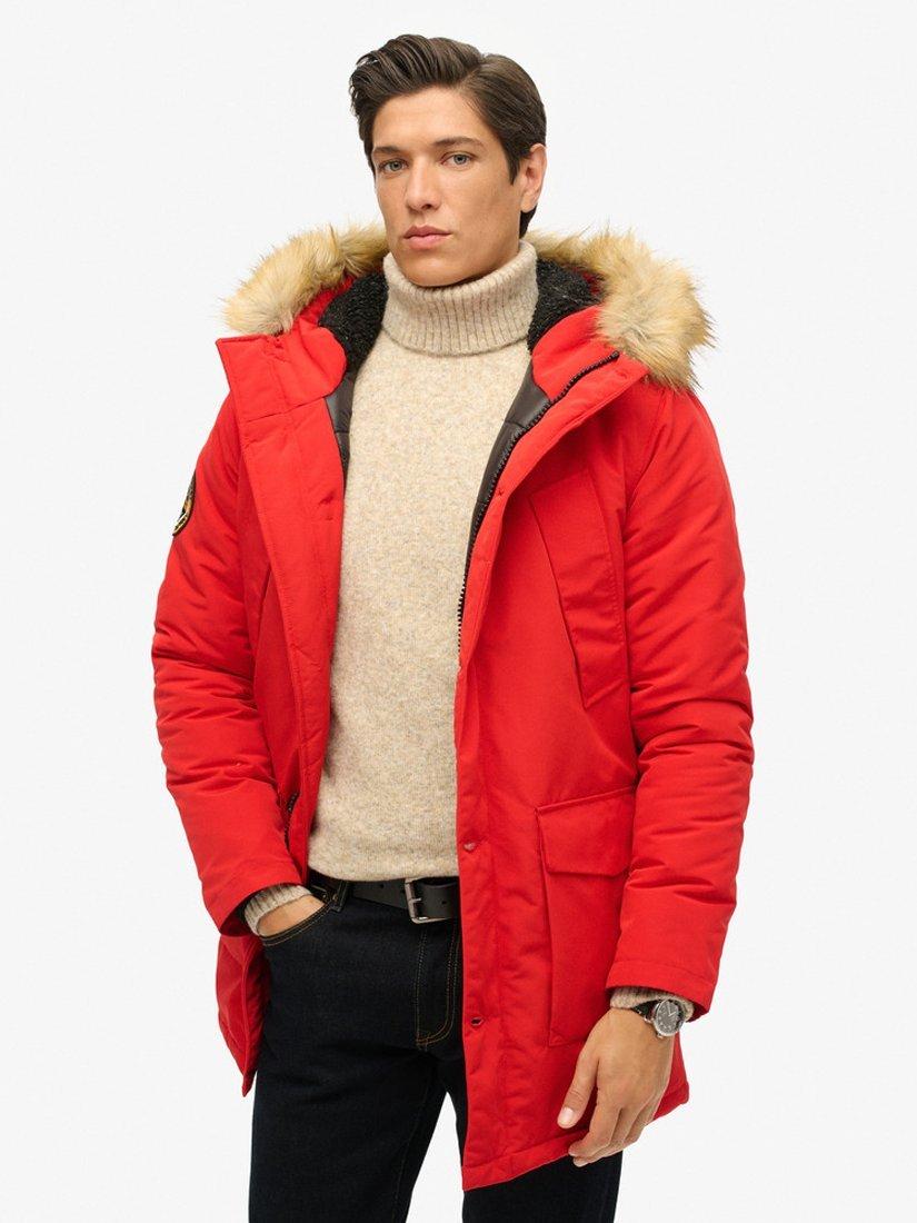 Product image 1 of 5, which shows Superdry Everest Parka Coat, High Risk Red, S