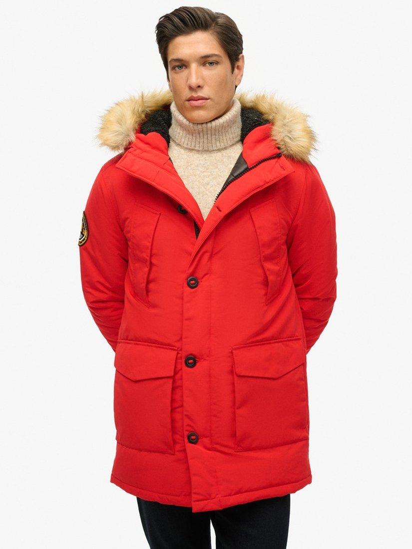 Product image 3 of 5, which shows Superdry Everest Parka Coat, High Risk Red, S