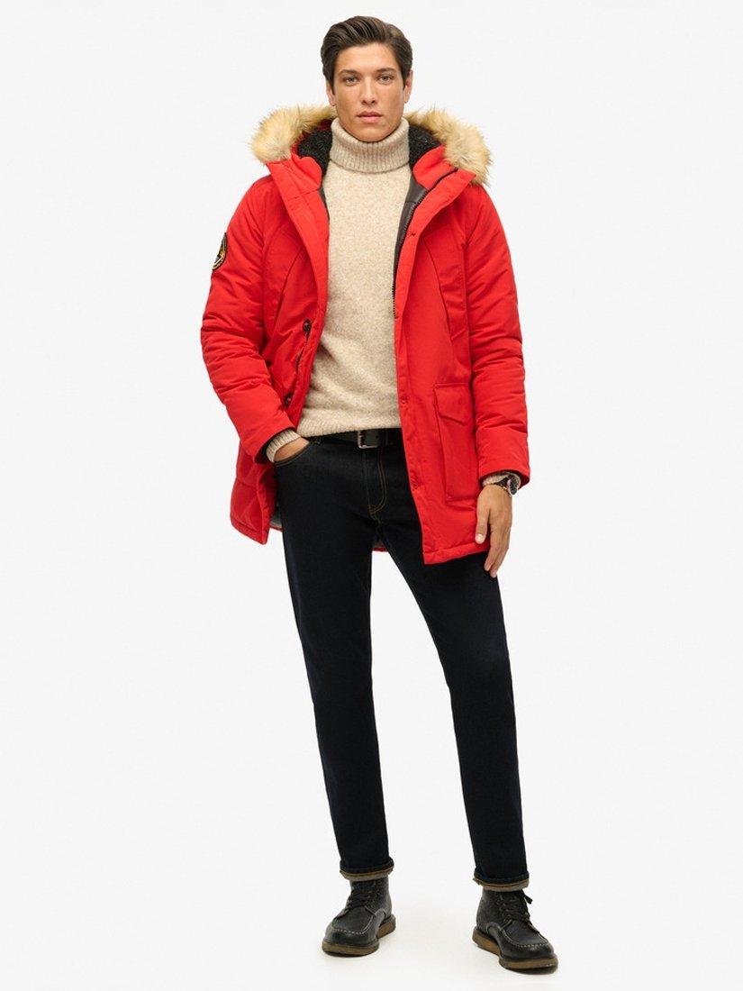 Product image 4 of 5, which shows Superdry Everest Parka Coat, High Risk Red, S