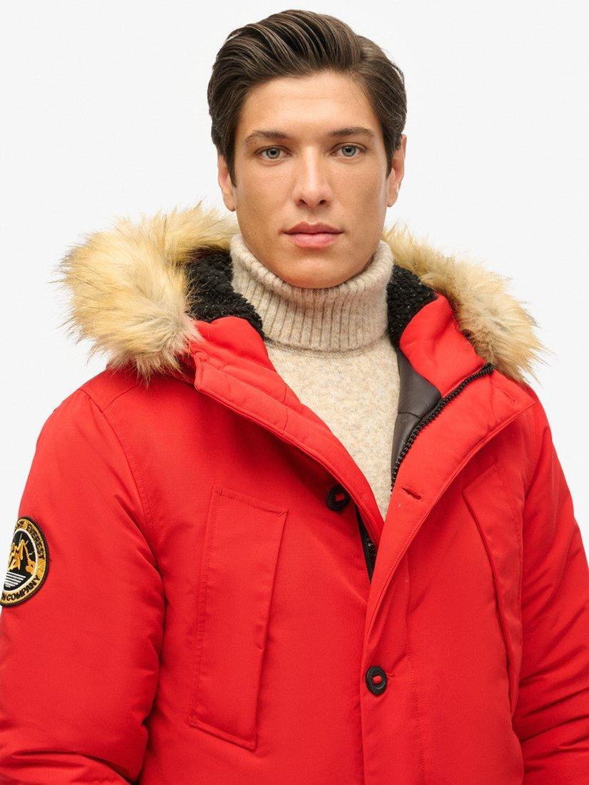 Product image 5 of 5, which shows Superdry Everest Parka Coat, High Risk Red, S