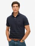 Superdry Cotton Regular Fit Short Sleeve Polo Shirt, Eclipse Navy