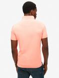 Superdry Cotton Regular Fit Short Sleeve Polo Shirt, Dry Fluro Orange