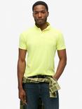 Superdry Cotton Regular Fit Short Sleeve Polo Shirt, Dry Fluro Yellow