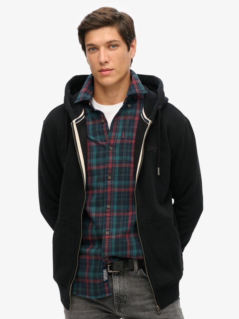 Superdry Essential Logo Zip Hoodie, Black