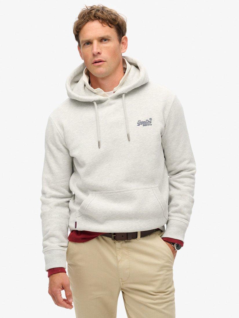 Product image 1 of 5, which shows Superdry Essential Logo Hoodie, Glacier Grey Marl, S