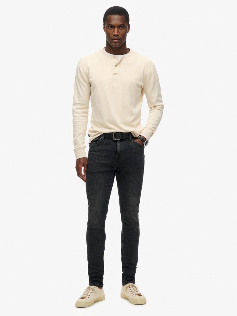 Product image 1 of 5, which shows Superdry Skinny Fit Jeans, Newark Washed Black, W30/L30