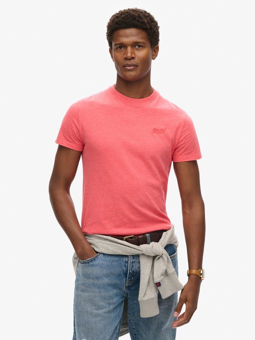 Superdry Organic Cotton T-Shirt, Coral Marl
