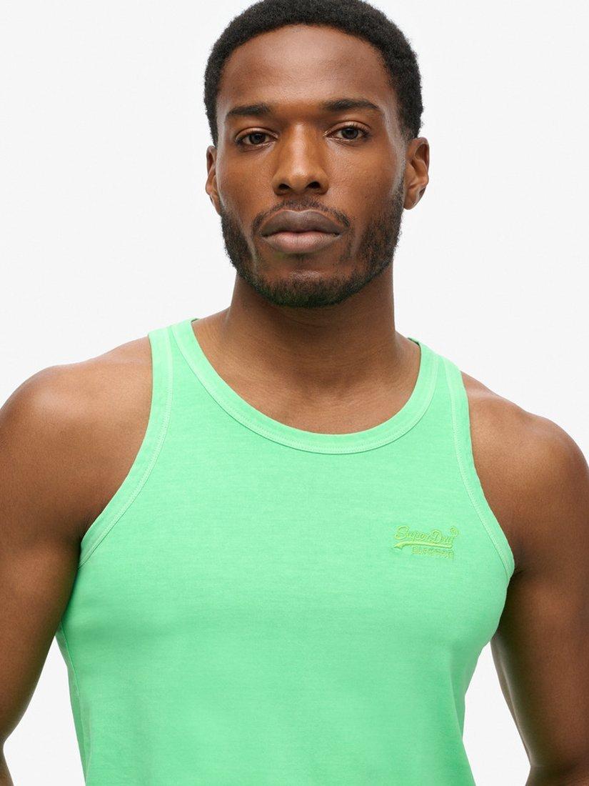Product image 4 of 4, which shows Superdry Essential Organic Cotton Logo Vest Top, Dry Fluro Lime, S