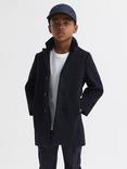 Reiss Kids' Gable Wool Blend Coat, Navy