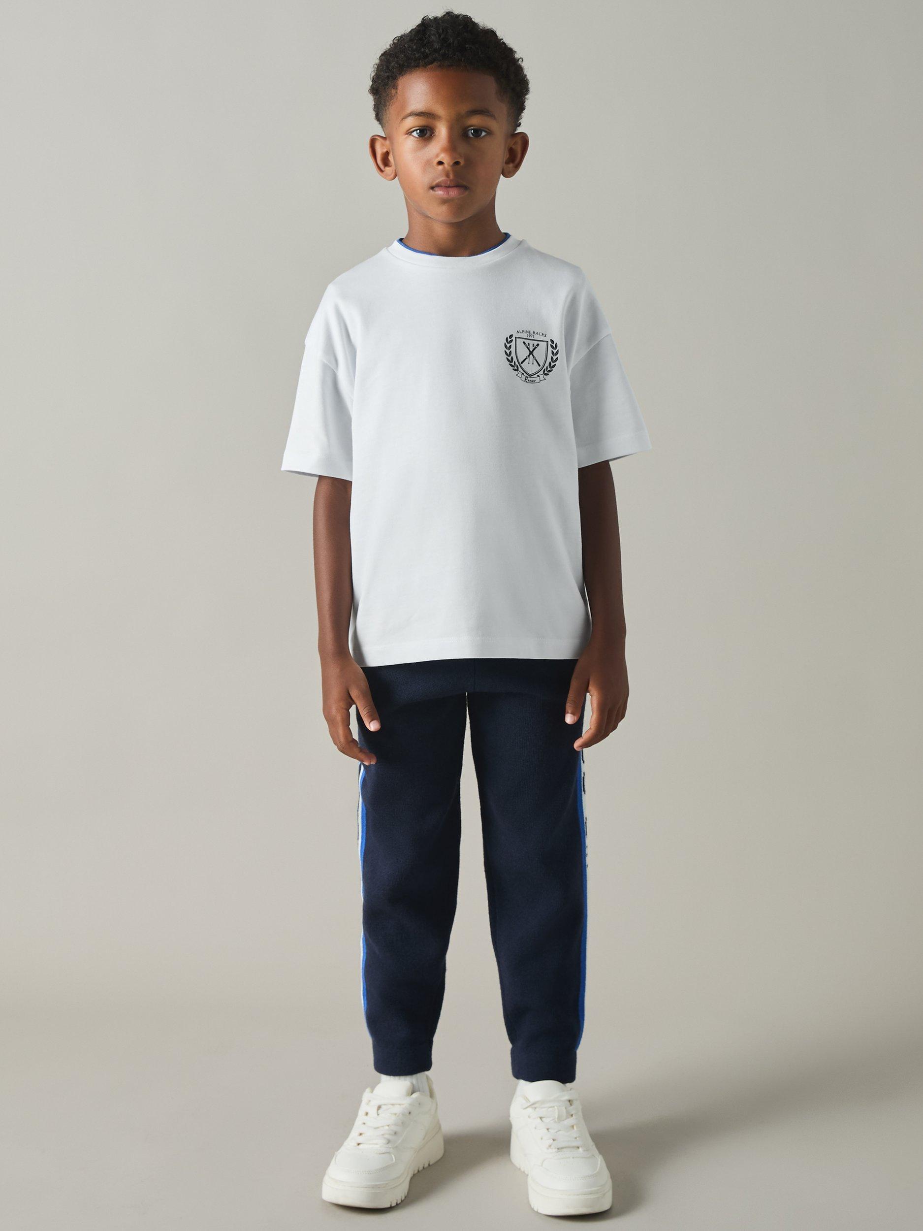 Reiss Kids' Alsom Graphic Back T-Shirt, White
