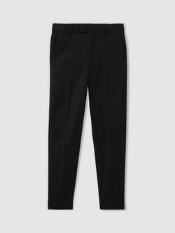 Reiss Kids' Eastbury Slim Trousers, Black, Black
