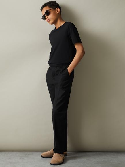 Reiss Kids' Eastbury Slim Trousers, Black - view 2, Black