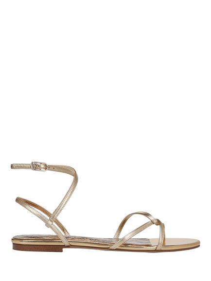 Sam Edelman Ellina Metallic Leather Strappy Sandals, Gold, Gold