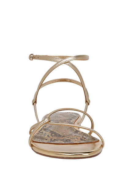 Sam Edelman Ellina Metallic Leather Strappy Sandals, Gold - view 2, Gold