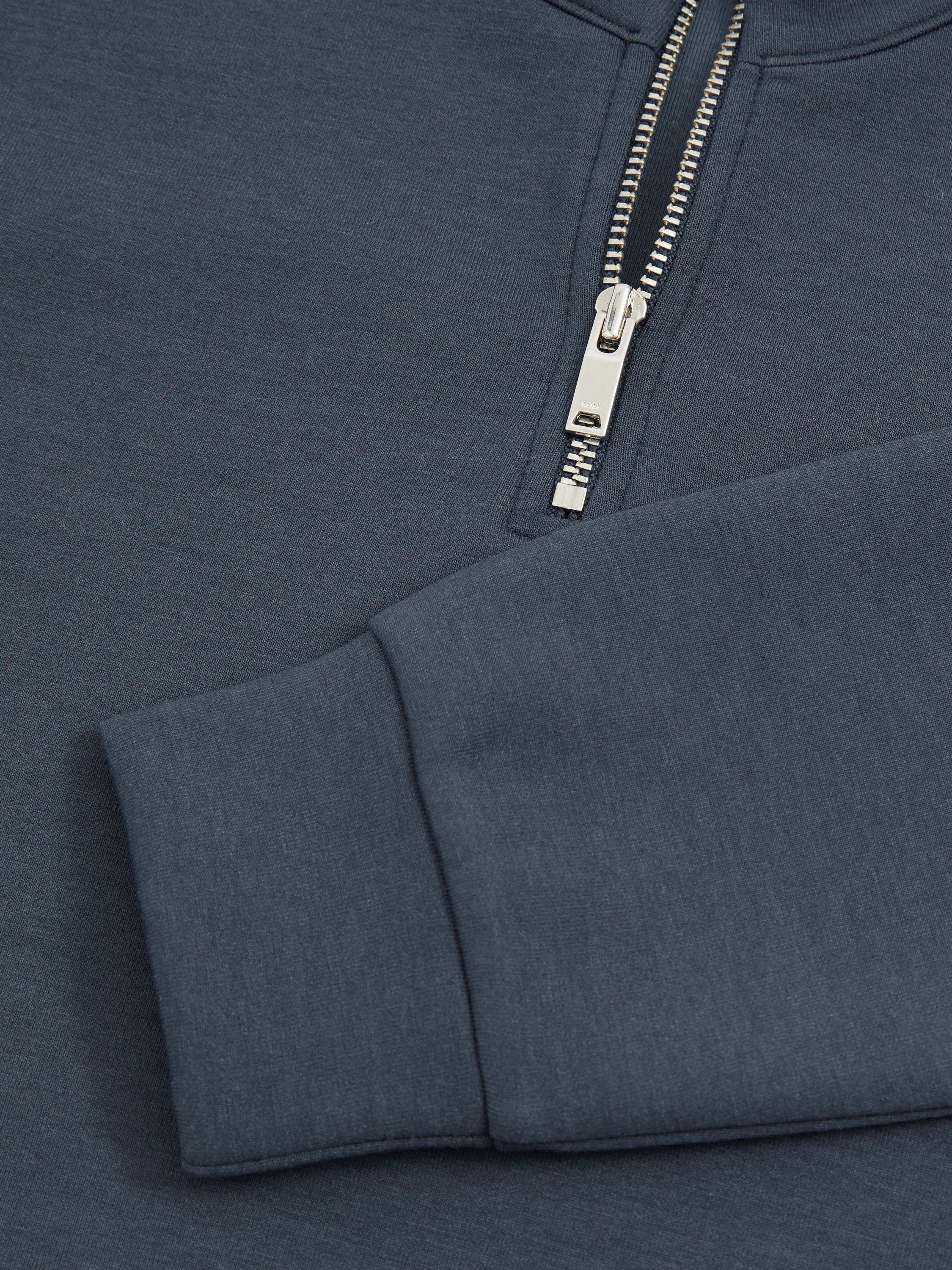 Product image 3 of 3, which shows Reiss Kids' Ethan Zip High Neck Jumper, Dark Diesel Blue, 13-14 years