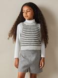 Reiss Kids' Venus Striped Knitted Vest, Grey