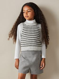 Reiss Kids' Venus Striped Knitted Vest, Grey, Grey
