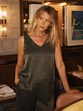 NRBY Verity Satin Vest Top, Khaki