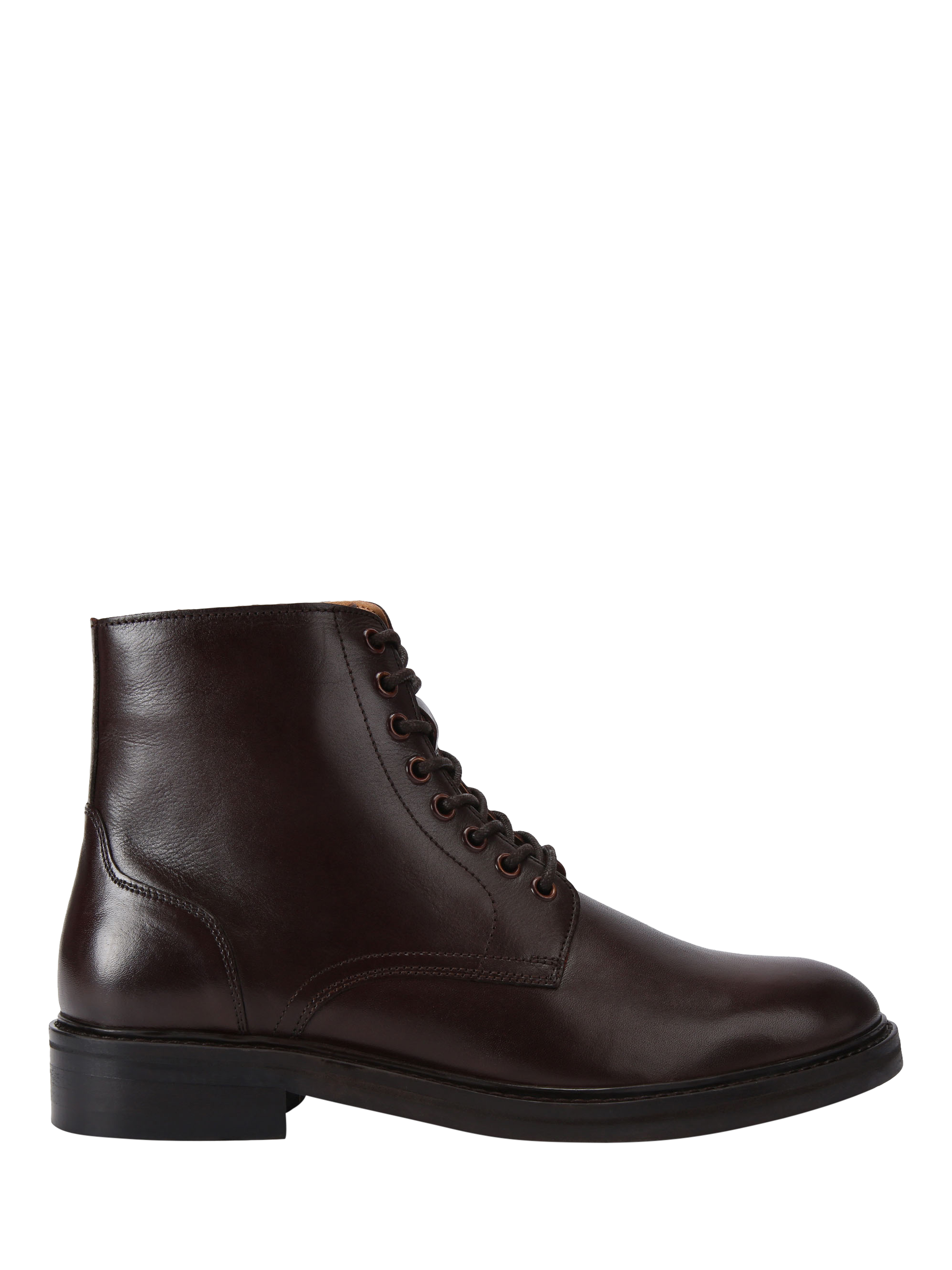 KG Kurt Geiger Denny Leather Lace up Ankle Boots, Mid Brown