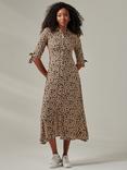 Jolie Moi Nora Animal Print Shirt Maxi Dress, Neutral