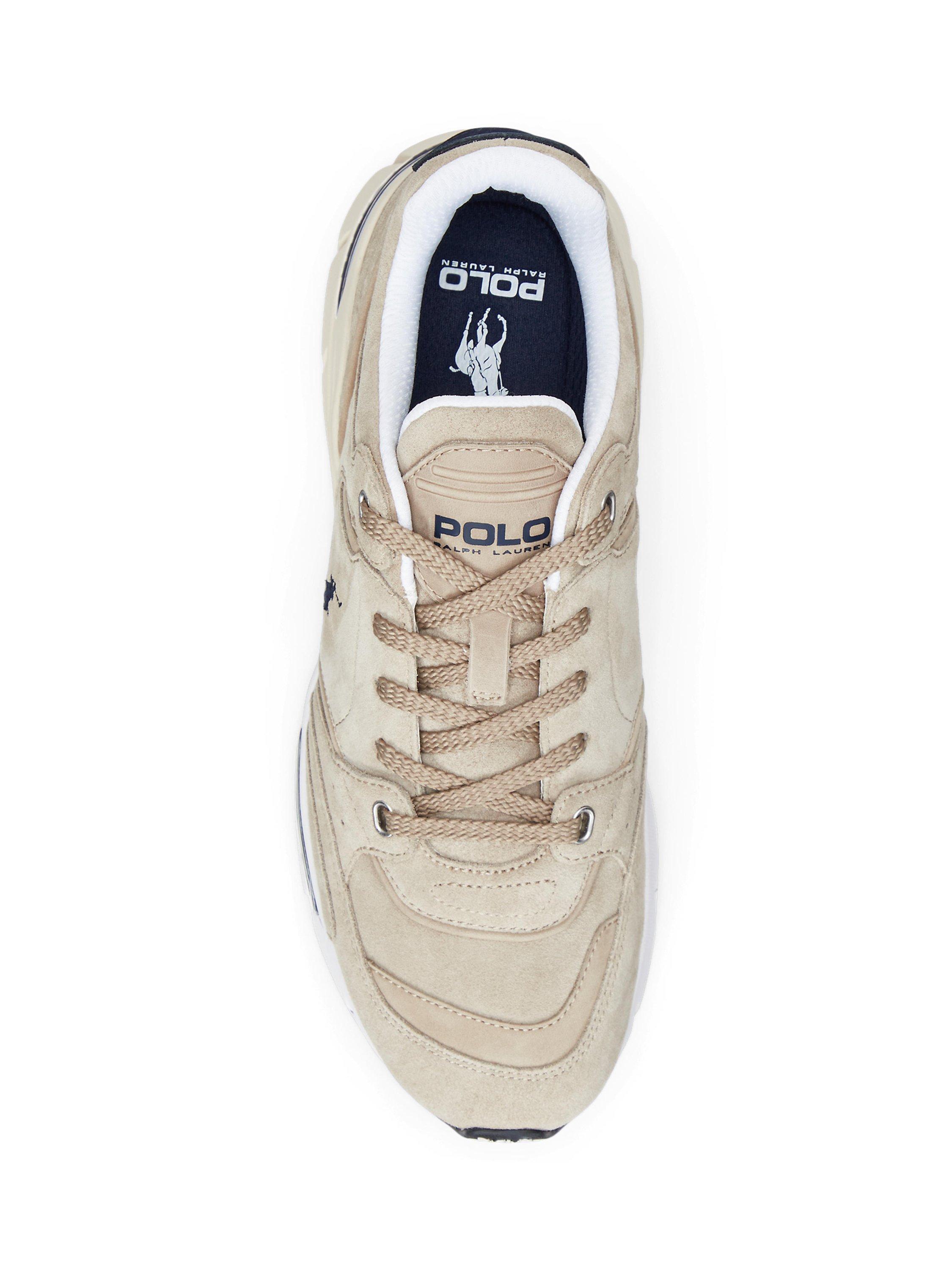 Product image 4 of 4, which shows Ralph Lauren Trackster Suede Trainers, Milkshake, 8