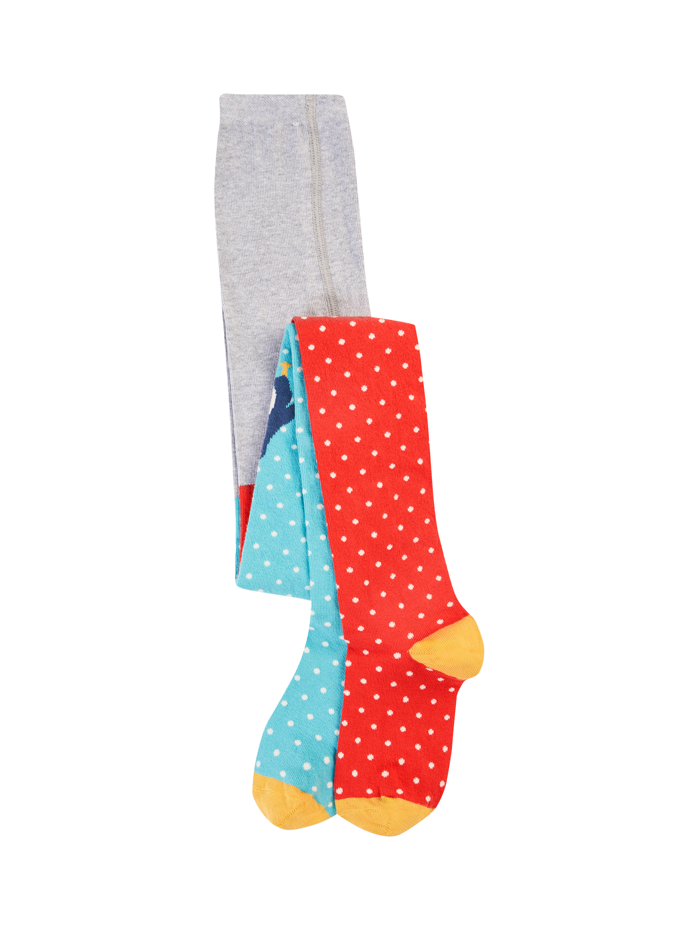 Frugi Kids' Norah Penguin Print Tights, Multi