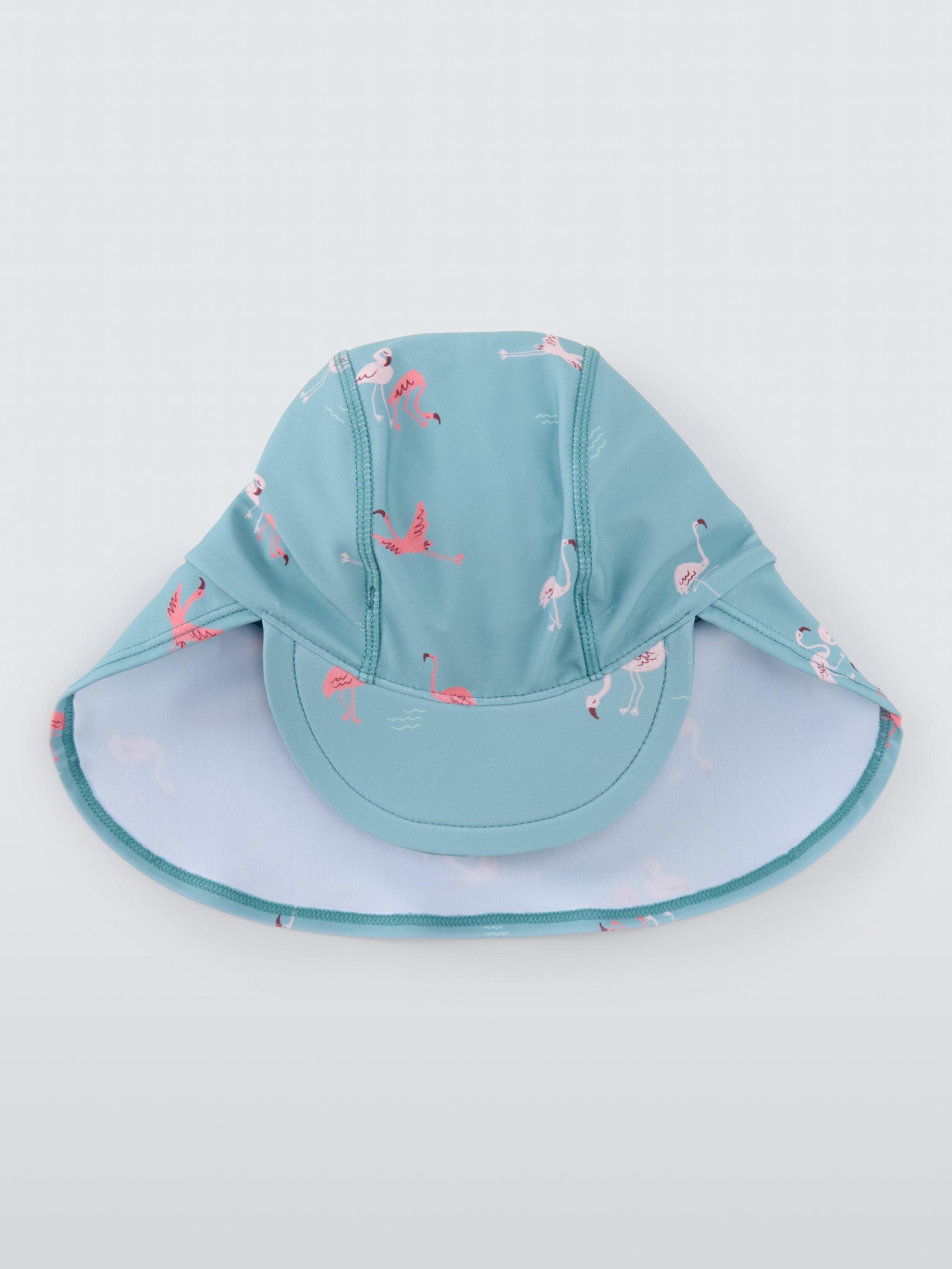 Product image 1 of 3, which shows John Lewis Baby Flamingo Keppi Hat , Green, 3-6 months
