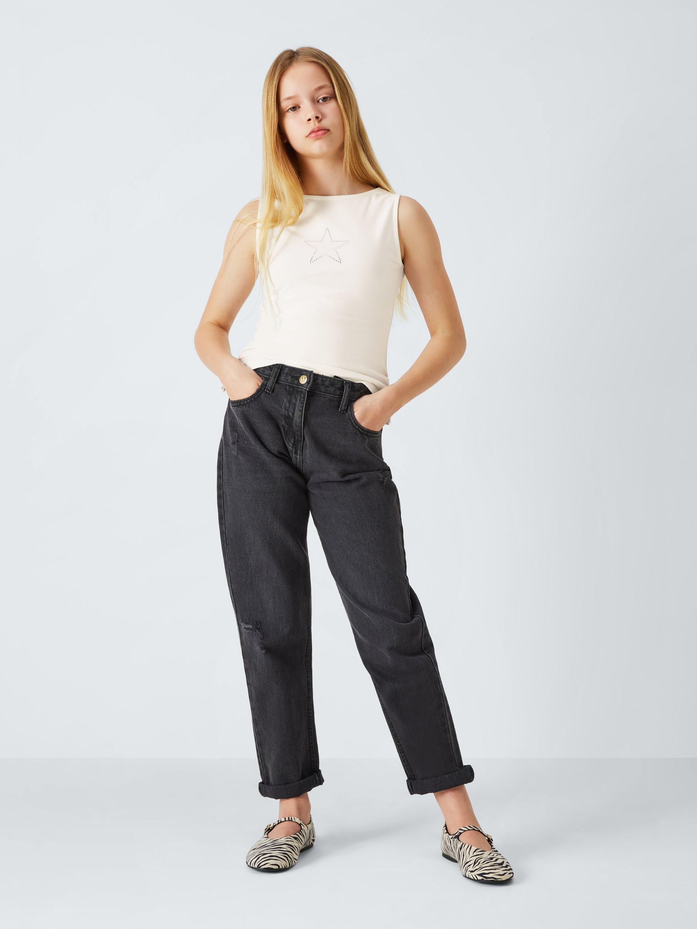 Product image 2 of 7, which shows John Lewis Kids' Diamante Star Tank Top, White, 8 years