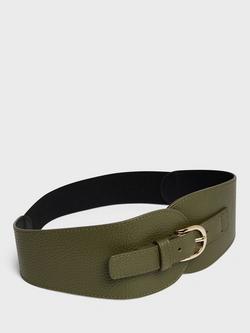 Gerard Darel Olympe Leather Wide Belt - view 2, Khaki