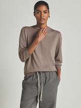 Reiss Zana Animal Stripe V Neck Jumper Mink