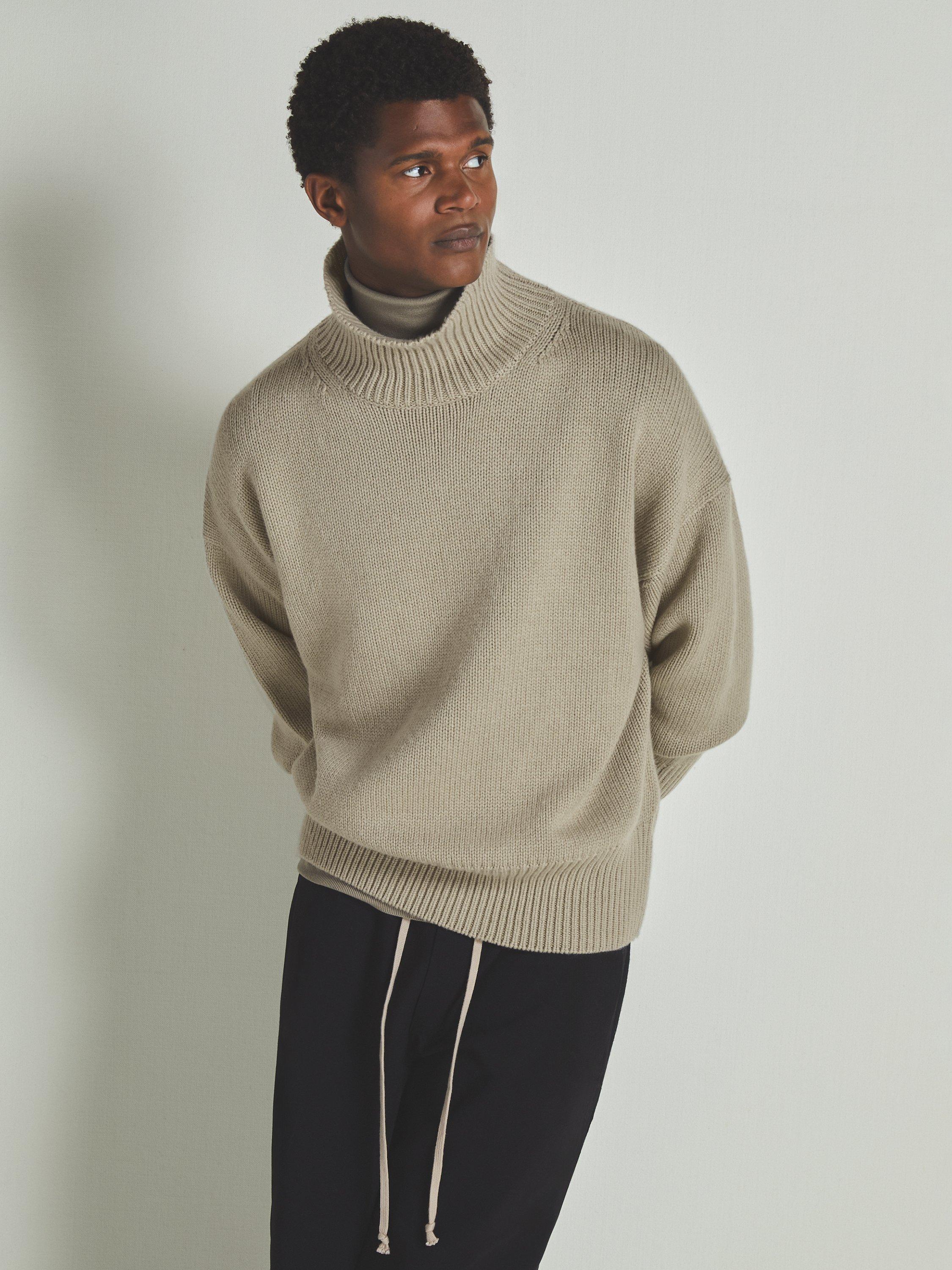 Reiss Brook Unisex Wool Cashmere Blend Roll Neck Jumper