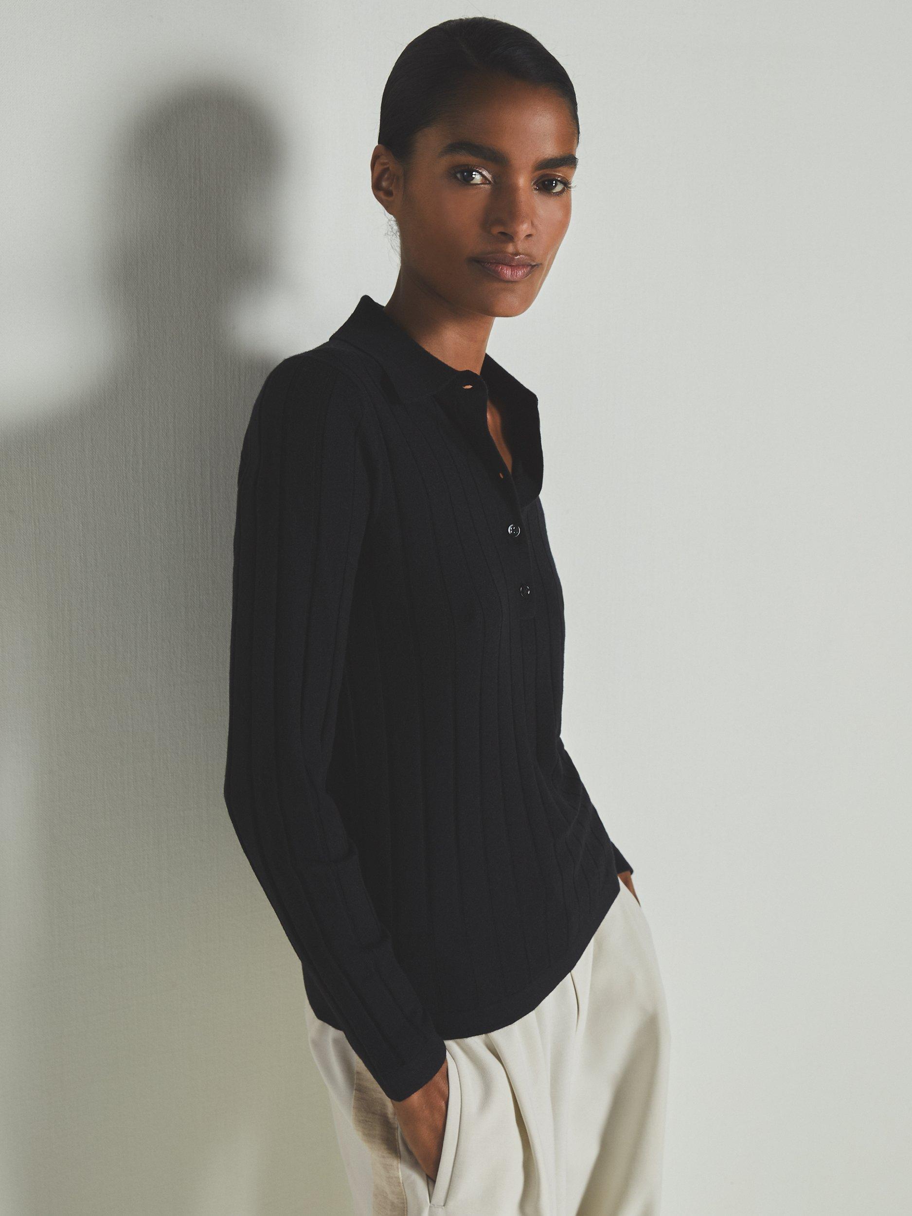 Reiss Les 100 Ciels Victoria Wool Rich Polo Shirt