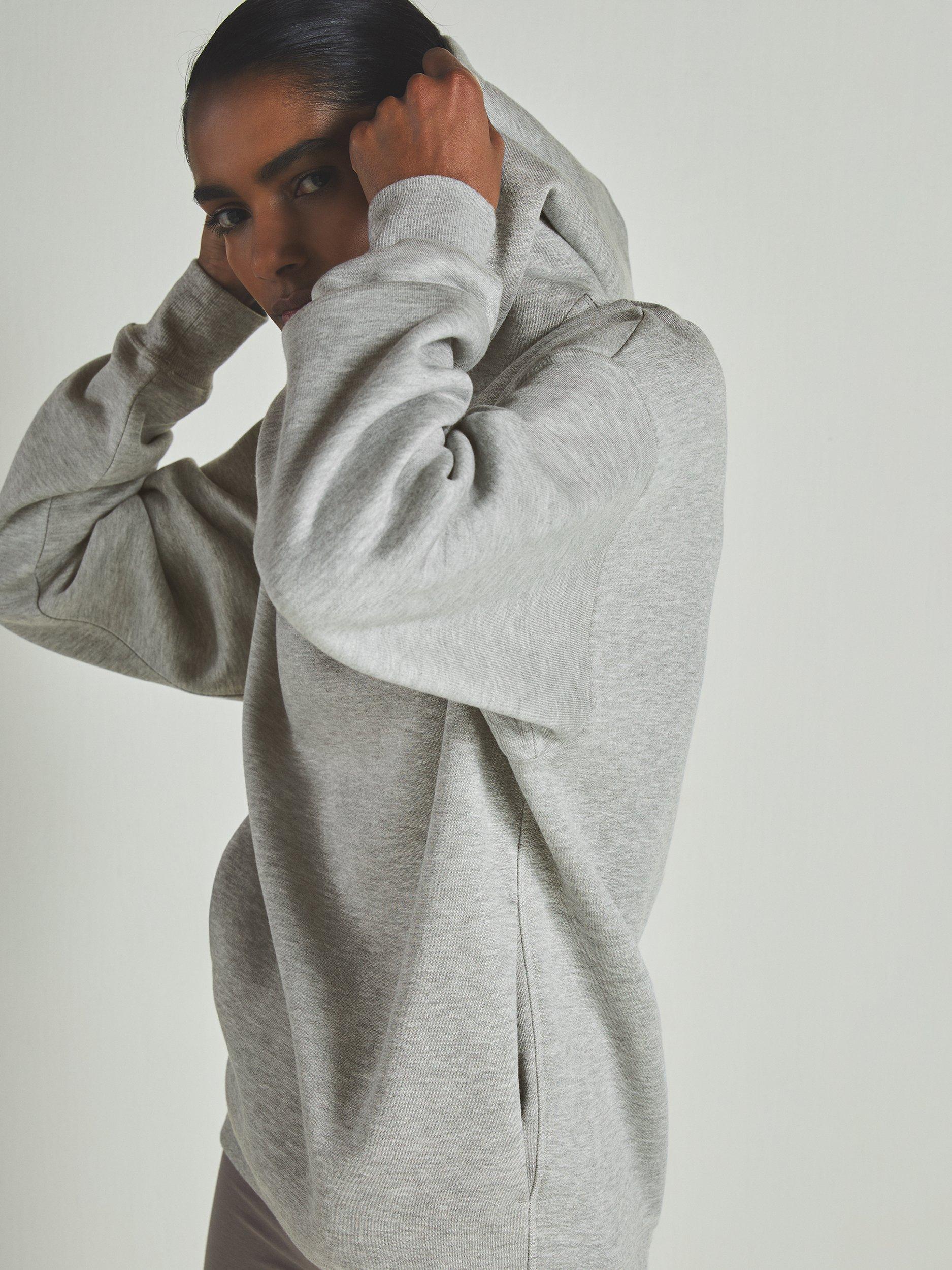 Reiss Unisex Flynn Oversized Hoodie, Grey